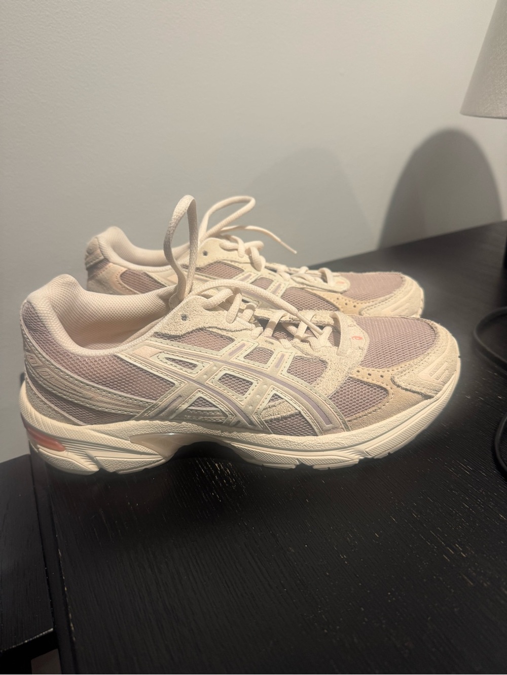 ASICS GEL-1130 Cream Mauve Pink Suede Sneakers Men’s 9 Womens 10.5